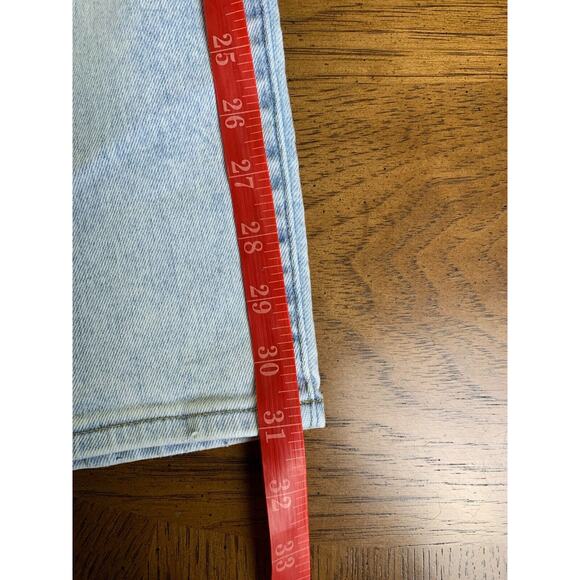 American Eagle Jeans Mens 36x32 Light Wash Blue Slim Straight Distressed Denim - Picture 7 of 8